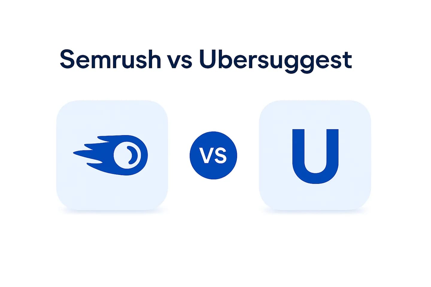 Infographic comparing Semrush (complete SEO platform), Ubersuggest (affordable SEO tool) and ChatSEO (AI on your real Search Console data)
