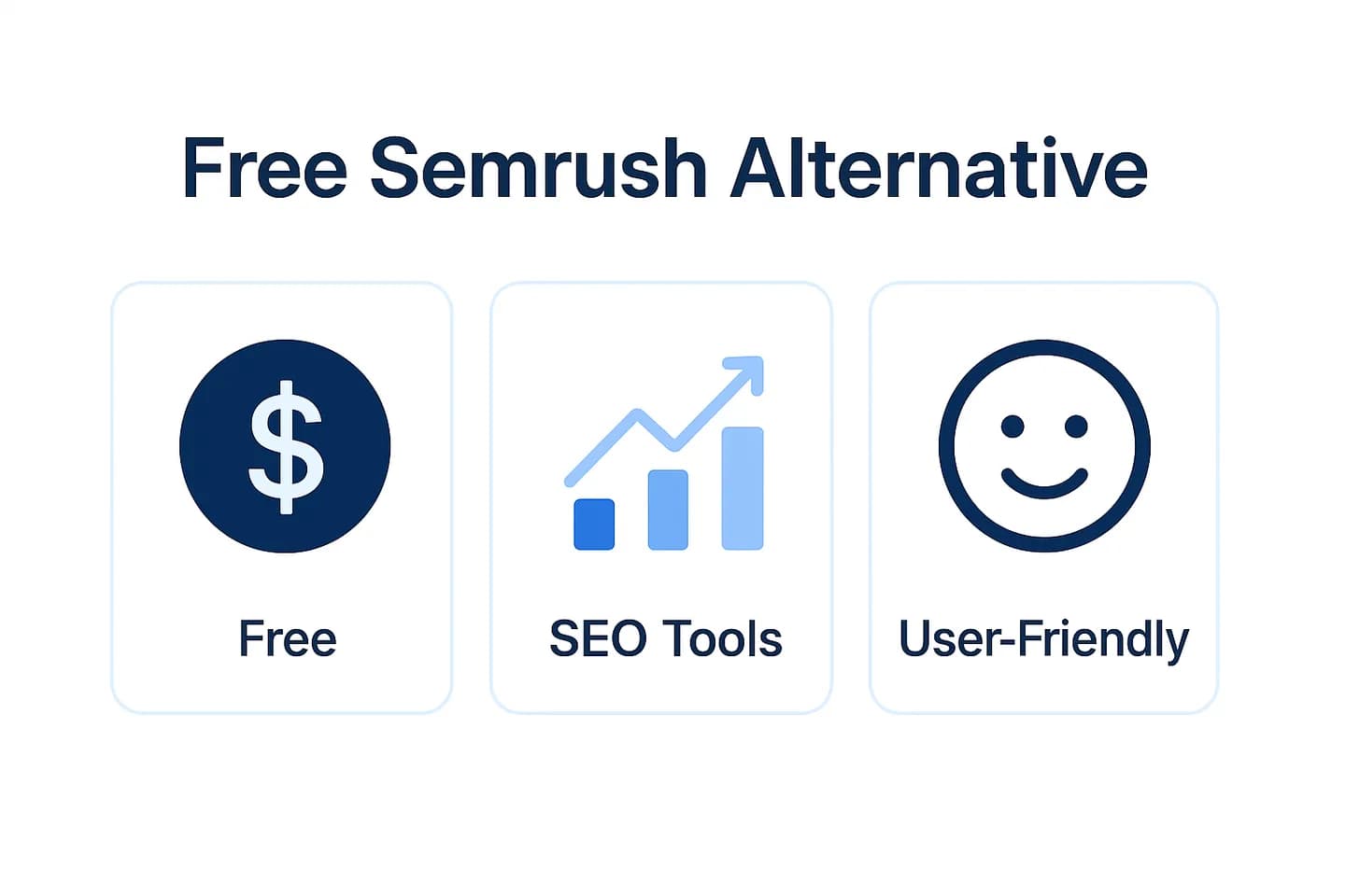Infographic comparing the best free Semrush alternatives in 2026: Google Search Console, ChatSEO, Ubersuggest, Mangools, SE Ranking