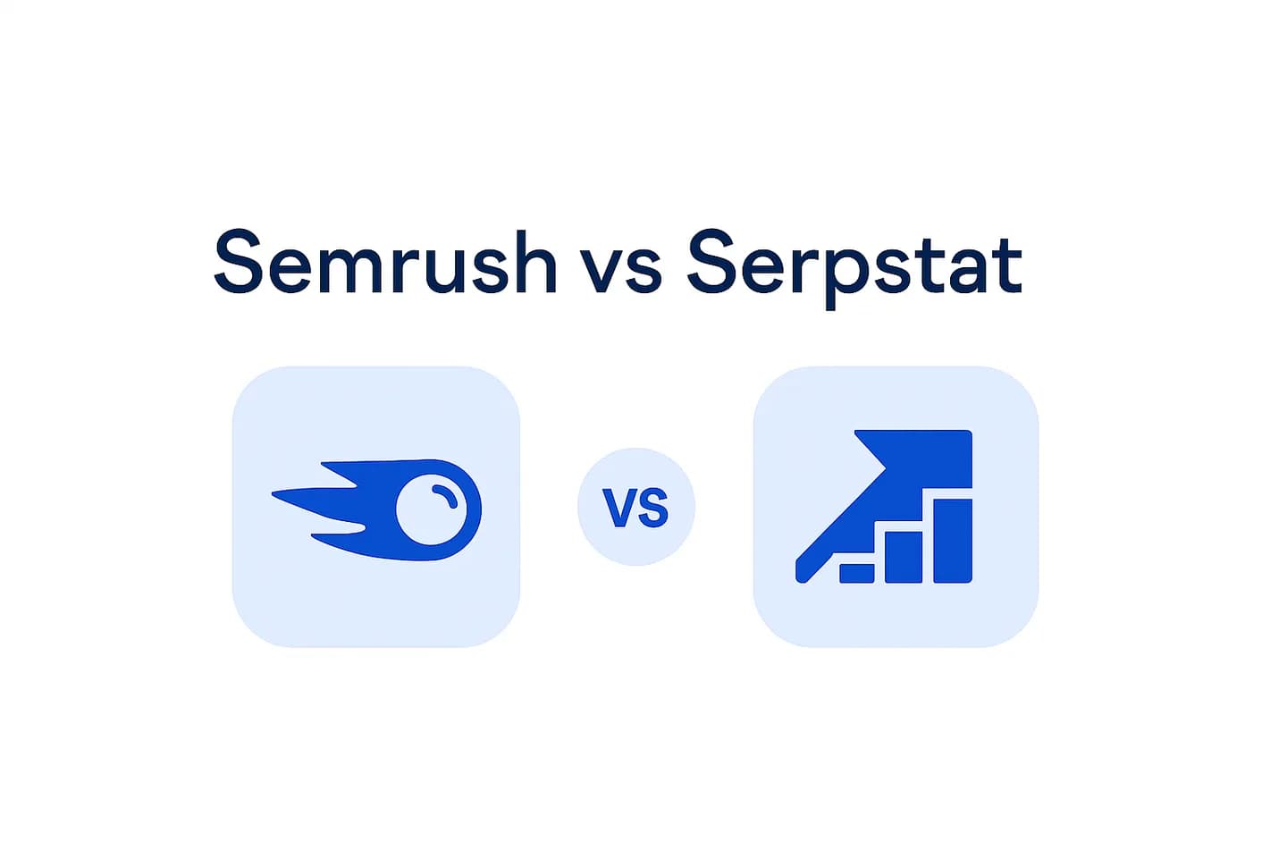 Infographic comparing Semrush (complete SEO platform), Serpstat (affordable all-in-one) and ChatSEO (AI on your real Search Console data)